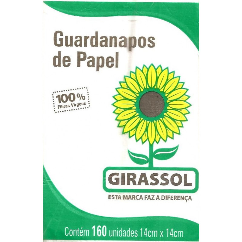 Guardanapo Girassol Tipo Lanche 14cm x 13cm com 160 folhas