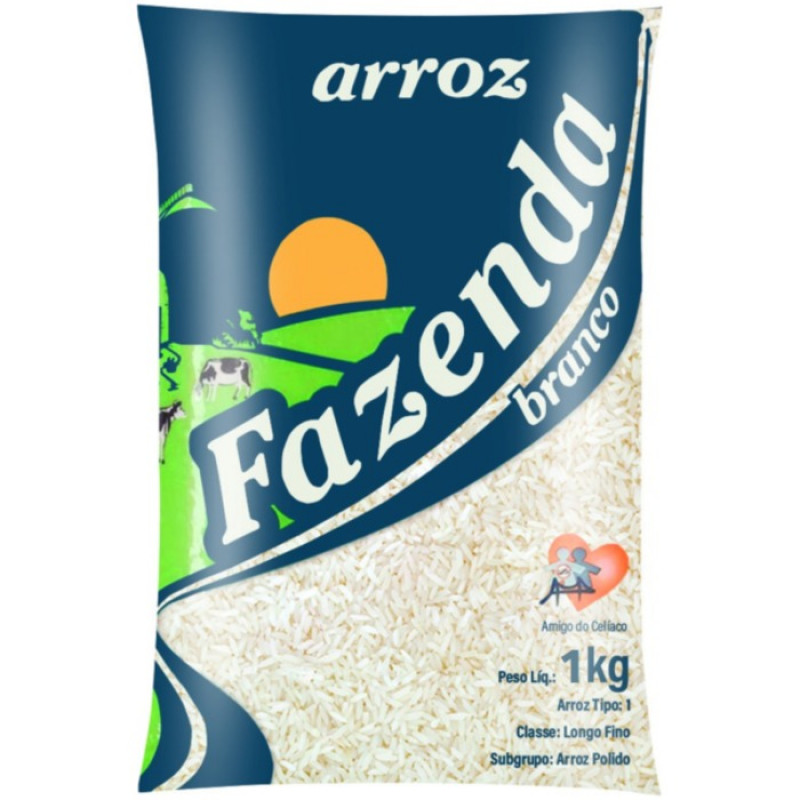 Arroz Branco 1kg Tipo 1 Fazenda