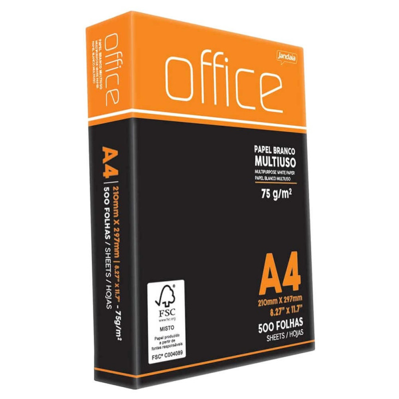 Papel A4 75g/m² Jandaia Office Com 500 folhas