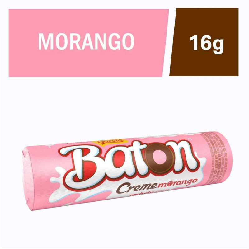 Chocolate Baton Garoto 16g Creme Morango