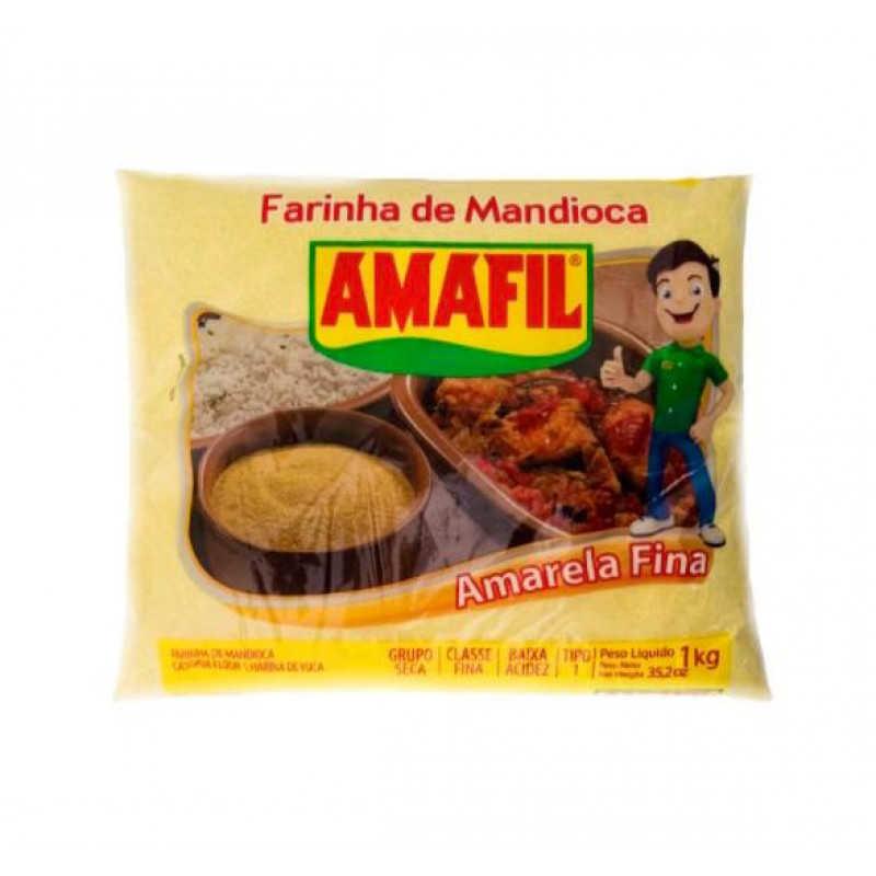 Farinha de Mandioca 1kg Amarela Amafil Fina