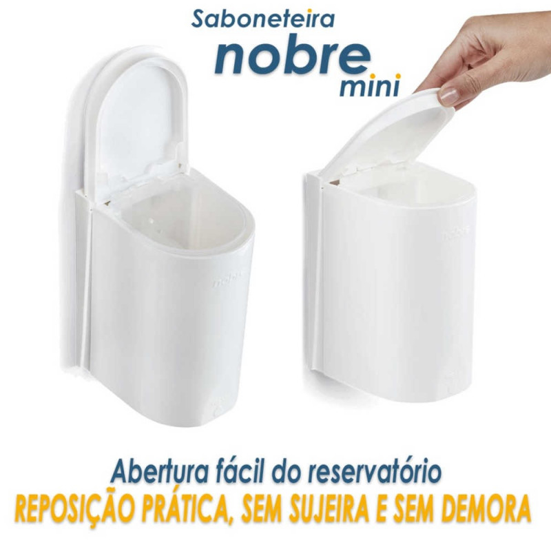 Dispenser Mini 500ml Branco para Sabonete Espuma Nobre